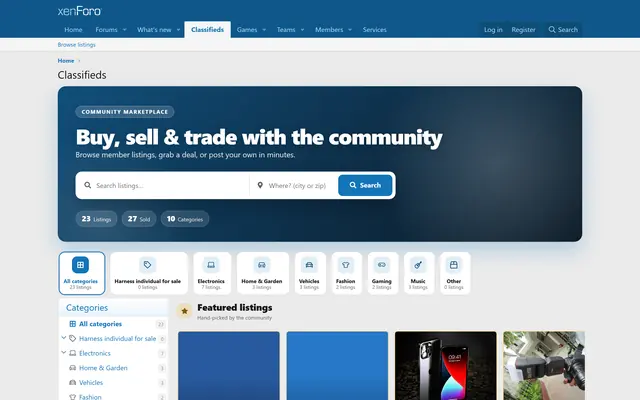 Classified: the community marketplace with search and categories